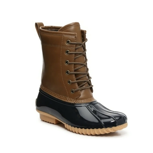 New The Original Duck Boot by Sporto Ariel Style Brown Rain Boots Women's Size 7 - Picture 1 of 8